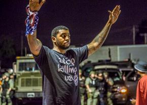 On the streets of Ferguson protesting police violence