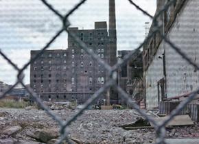 A closed-down sugar factory in Brooklyn