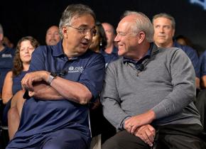 Fiat Chrysler Automobiles CEO Sergio Marchionne (left) with UAW President Dennis Williams