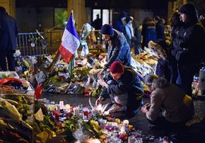 Mourning the victims of coordinated terror attacks in Paris