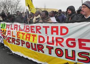 Marching for refugee rights in Calais