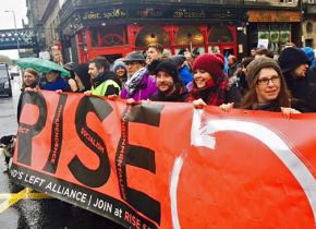 Members of the newly formed RISE on the march at a demonstration