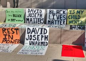 Austin residents demanding justice for David Joseph send a message outside City Hall
