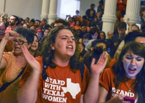 Reproductive rights supporters filled the Texas capitol building in protest of SB5