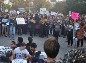 Hundreds demonstrated in the capital of Raleigh against a discriminatory law