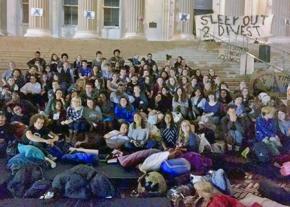 A sleep-out for fossil fuel divestment at Columbia University