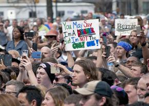 Supporters of Bernie Sanders at a campaign event in North Carolina