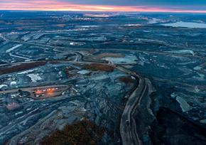The tar sands oil fields in Alberta, Canada