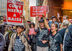 Members of the PSC at CUNY up the pressure for their demands