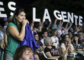 Podemos Unidos supporters on the night of the election