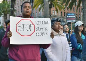 Demonstrating in San Francisco after the killing of Alton Sterling and Philando Castile