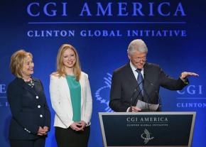 The Clinton family at a Clinton Global Initiative event