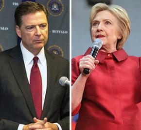 James Comey and Hillary Clinton