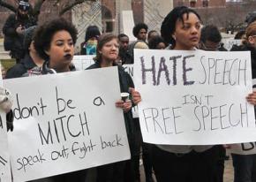 Students send a message against racism at Purdue University in Indiana