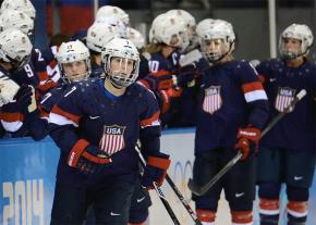 The U.S.A. Women's Hockey squad takes the ice