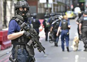 Armed police patrol central London in the aftermath of a terrorist attack