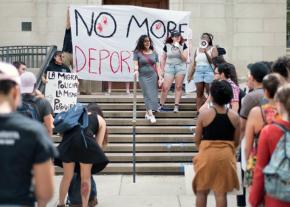 Students protest an ICE official invited to speak at Northwestern University