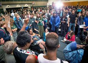 Students rally against racism at Evergreen State College