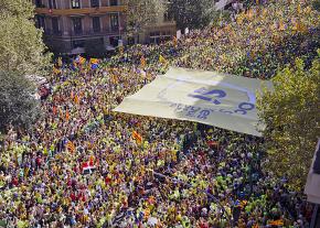 Thousands pour into the streets of Barcelona to demand Catalonian independence