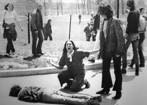National Guard soldiers massacre students protesting the Vietnam War at Kent State