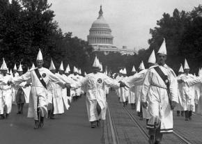 The Ku Klux Klan demonstrates in Washington, D.C. during the summer of 1925