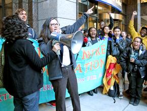Immigrant rights activist Maru Mora-Villalpando rallies with supporters in Seattle
