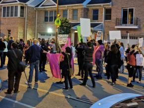 Supporters of choice defend a Planned Parenthood clinic in Rochester