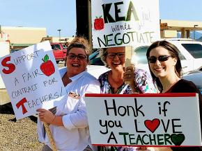 Teachers rally for a fair contract in Ketchikan, Alaska