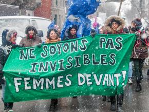 Students take to the streets on International Women's Day in Montreal